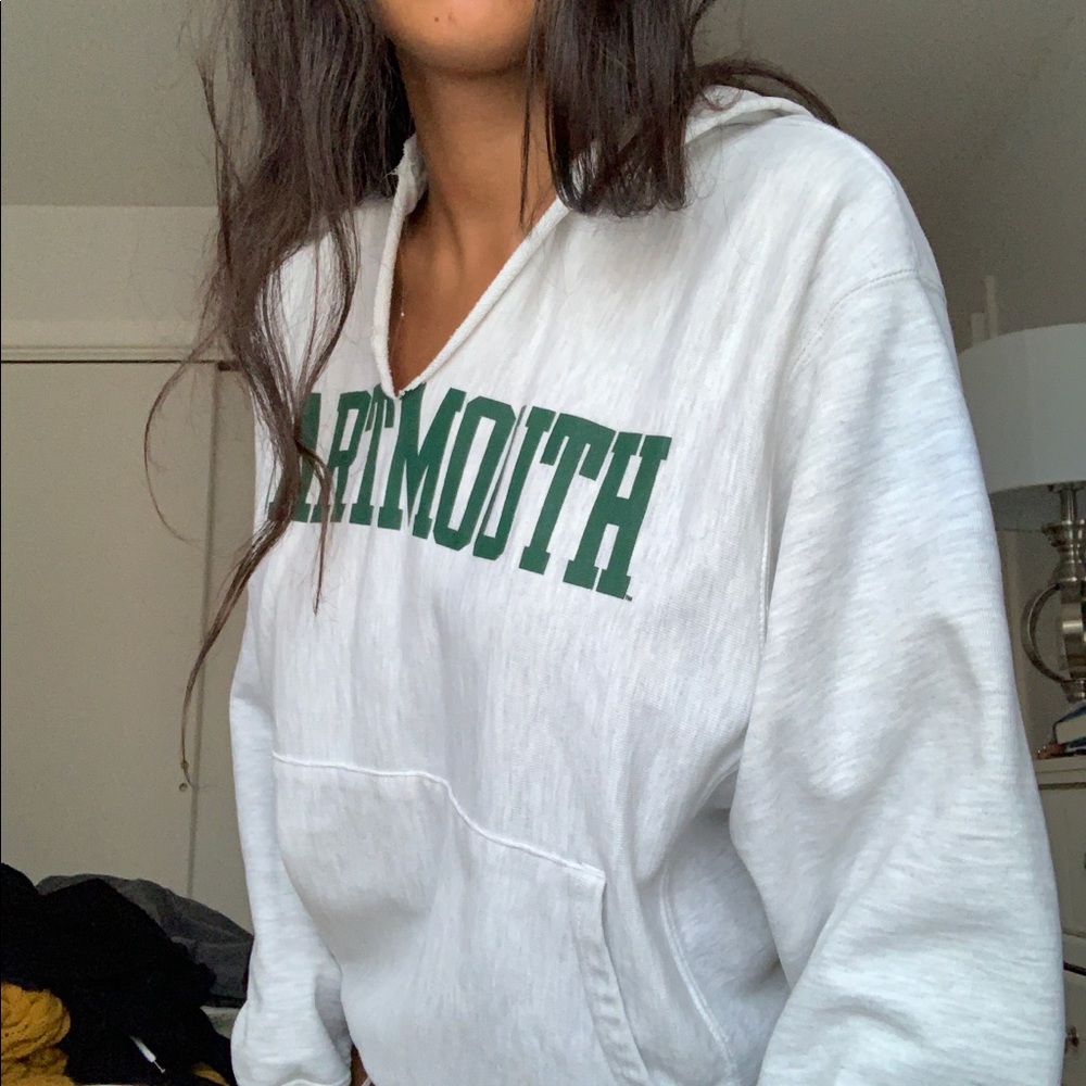 Dartmouth hoodie with a cut out v in the front